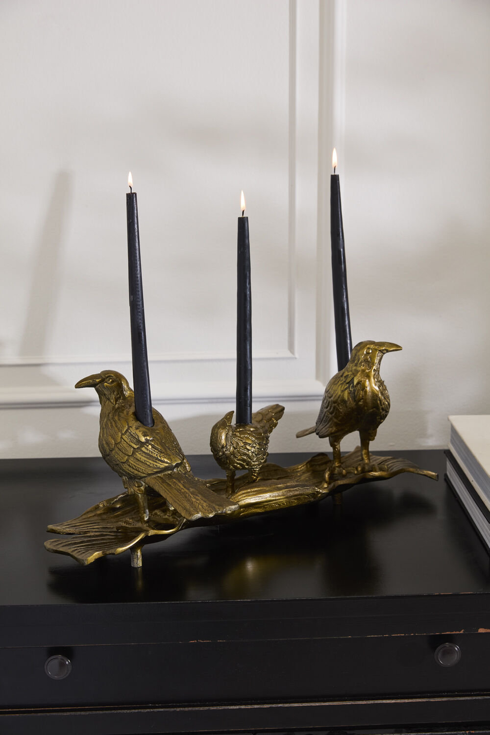 Three Ravens Candleholder 21.5"x 8"x 8.5"