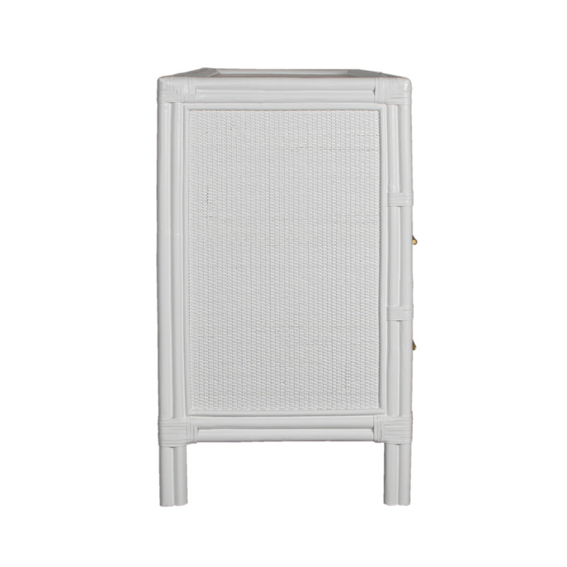 Aruba 8 - Drawer Dresser, White/Gold