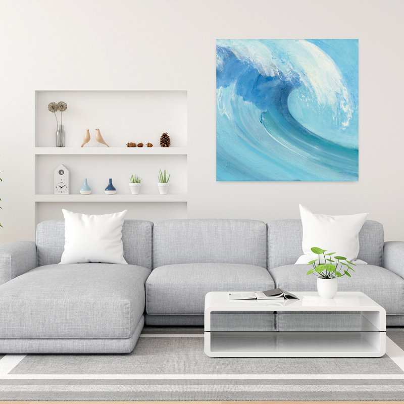 Catch A Wave Abstract Coastal Art, 36" H x 36" W