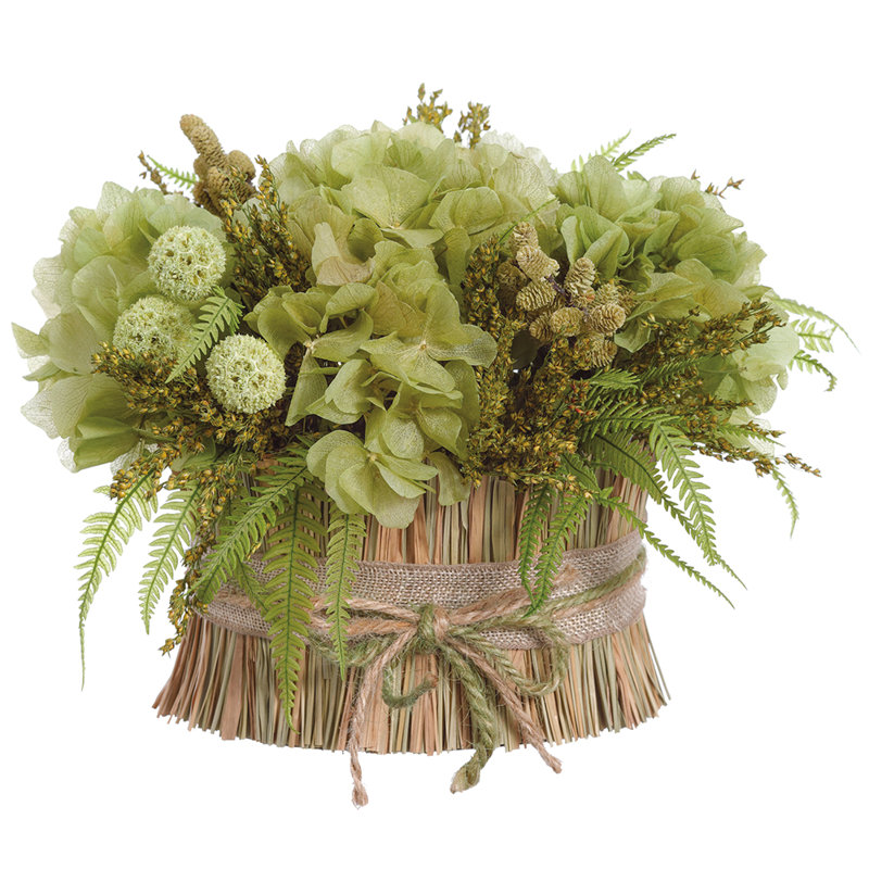8" Hydrangea/allium/fern Standing Bouquet