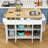 Rolling Fluted Kitchen Island with Drop-Leaf Table, Power Outlet, 3 Drawers and 3 Cabinets-1146747541
