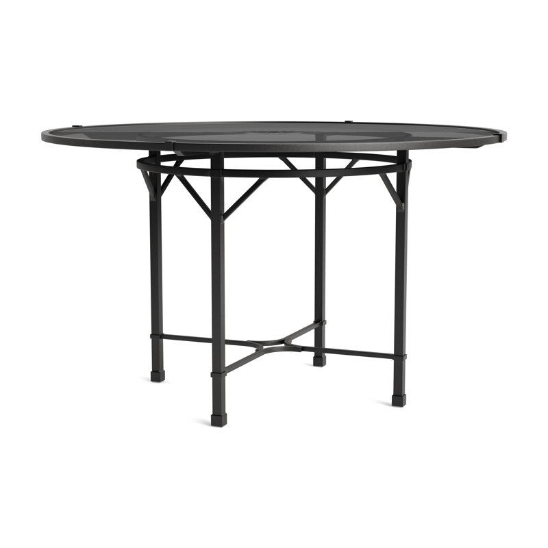 Venetian Outdoor Round Dining Table, Textured Pewter