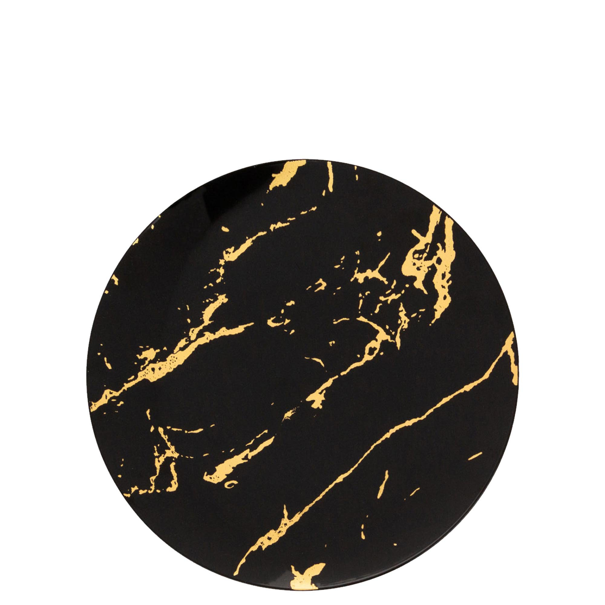 Ecoquality Square Black Plastic Plates With Gold Stroke Design 70 Ecoquality square black plastic plates with gold stroke design 70