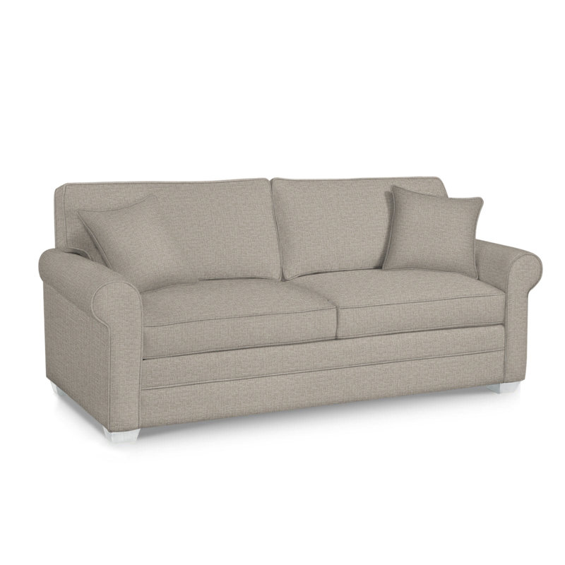 Bedford 86'' Upholstered Sofa, Beige Performance Fabric; 0851-73, Frost White, Innerspring Mattress
