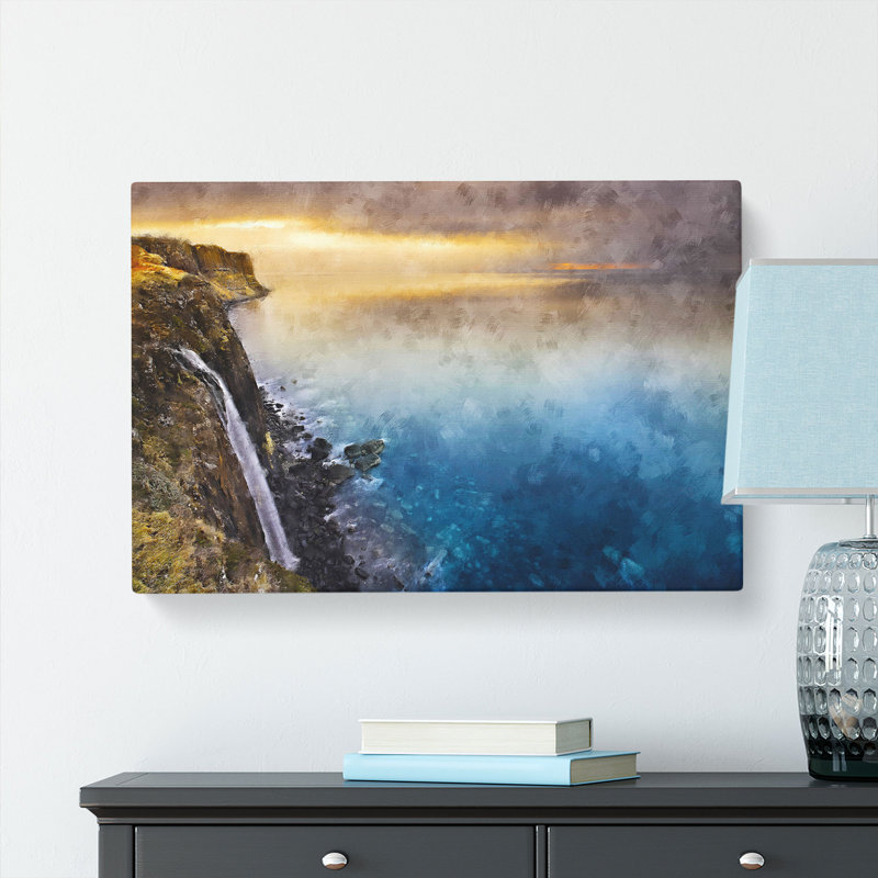 Waterfall in the Isle of Skye - Wrapped Canvas, 60cm H x 91cm W x 3cm D