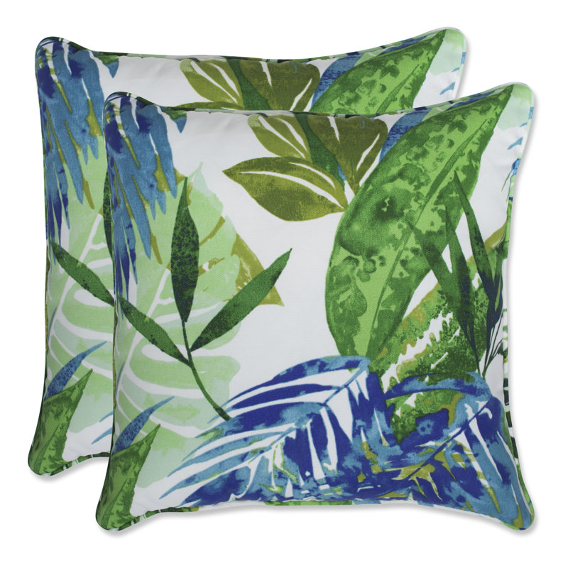 Floral Outdoor Reversible Throw Pillow