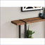 Table basse Industrial-Farmhouse rectangulaire avec finition aspect bois brun
