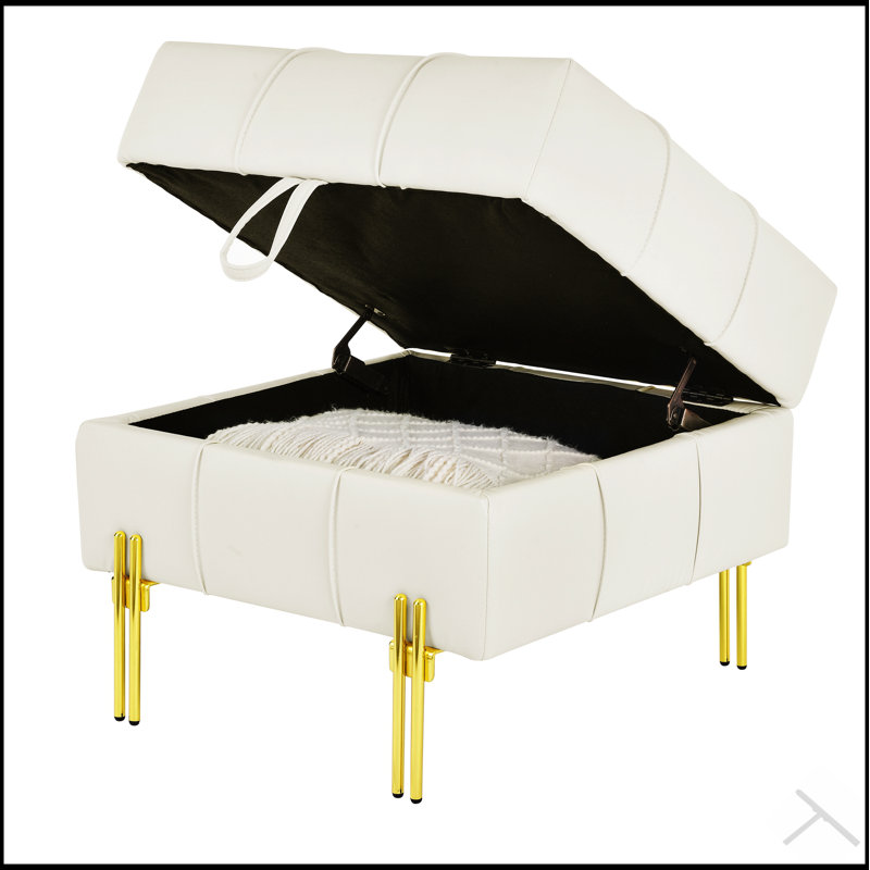 Rectangle Tufted Upholstered Leather Ottoman with Elegant Design and Versatile Functionality for Modern and Classic Interiors