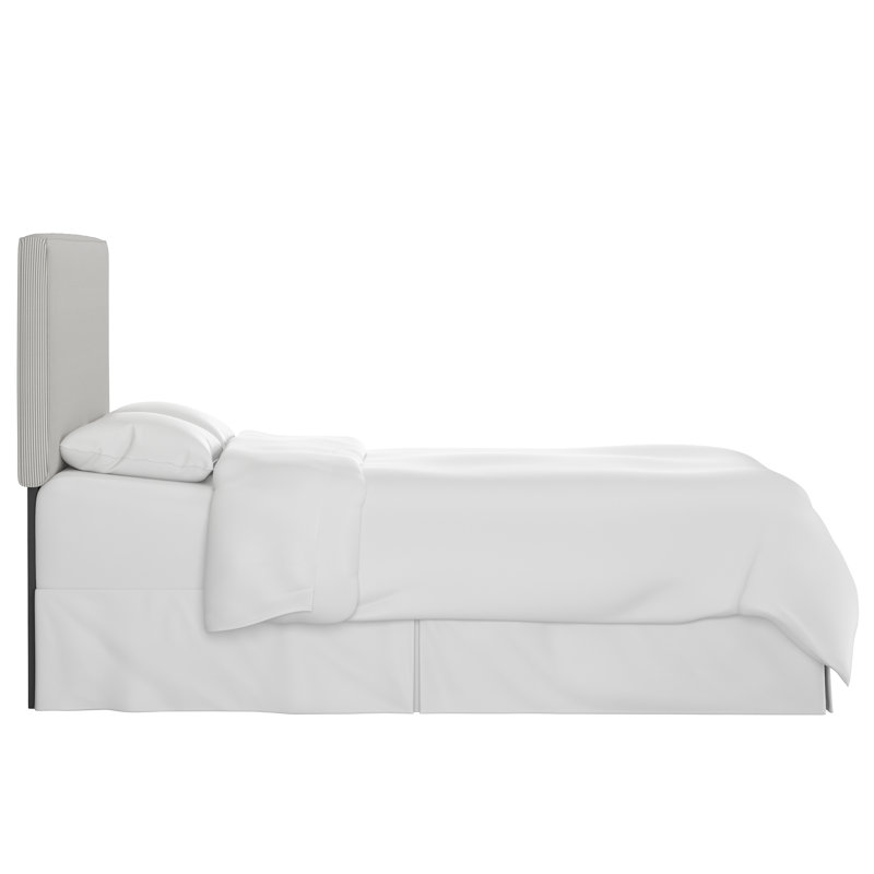 Marquise Upholstered Headboard, Full, Oxford Stripe Charcoal