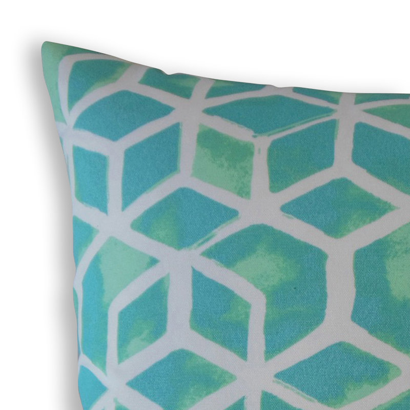 Coussin Zareh, 18 po x 18 po, Bleu, Coussin décoratif
