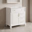 Meuble-lavabo de salle de bain avec comptoir en céramique, 3 tiroirs de rangement, tablette réglable et supports de porte-133444994