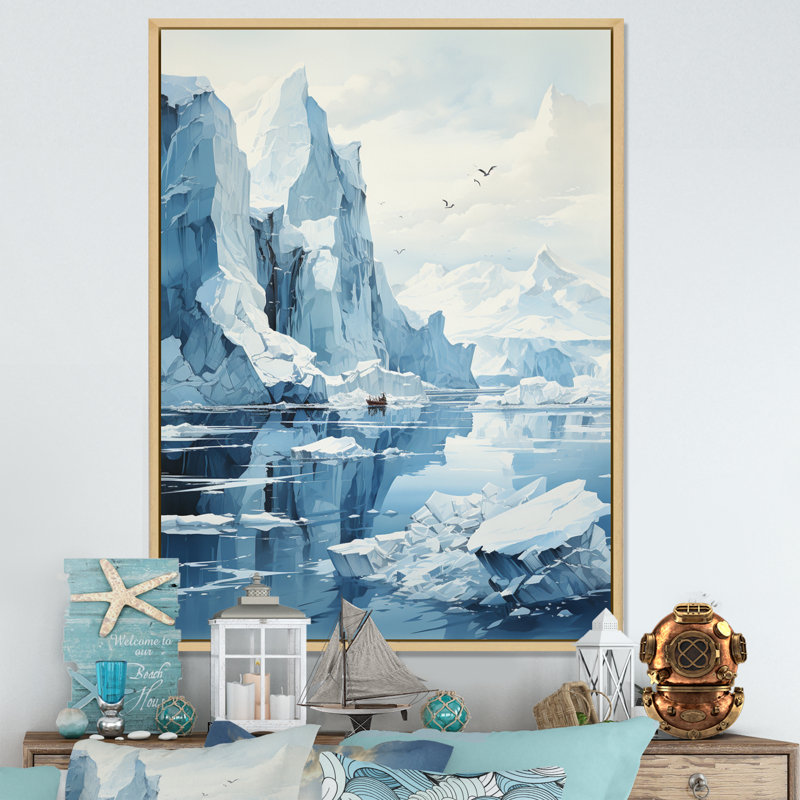 «Iceberg bleu», impression sur toile, H 20 po x l 12 po x P 1 po, Cadre naturel flottant