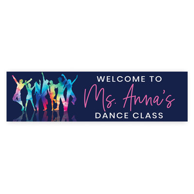 Custom Classroom Door Decor 13"X48" Welcome Sign, Dance Teacher Name Sign, Dance Classroom Decor