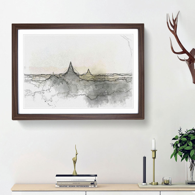 Old Bagan in Myanmar in Abstract - Picture Frame Graphic Art Print, 36cm H x 48cm W x 2cm D, Walnut Framed