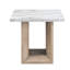 Table de bout en marbre à piédestal dans un ton brun moderne noir et bois