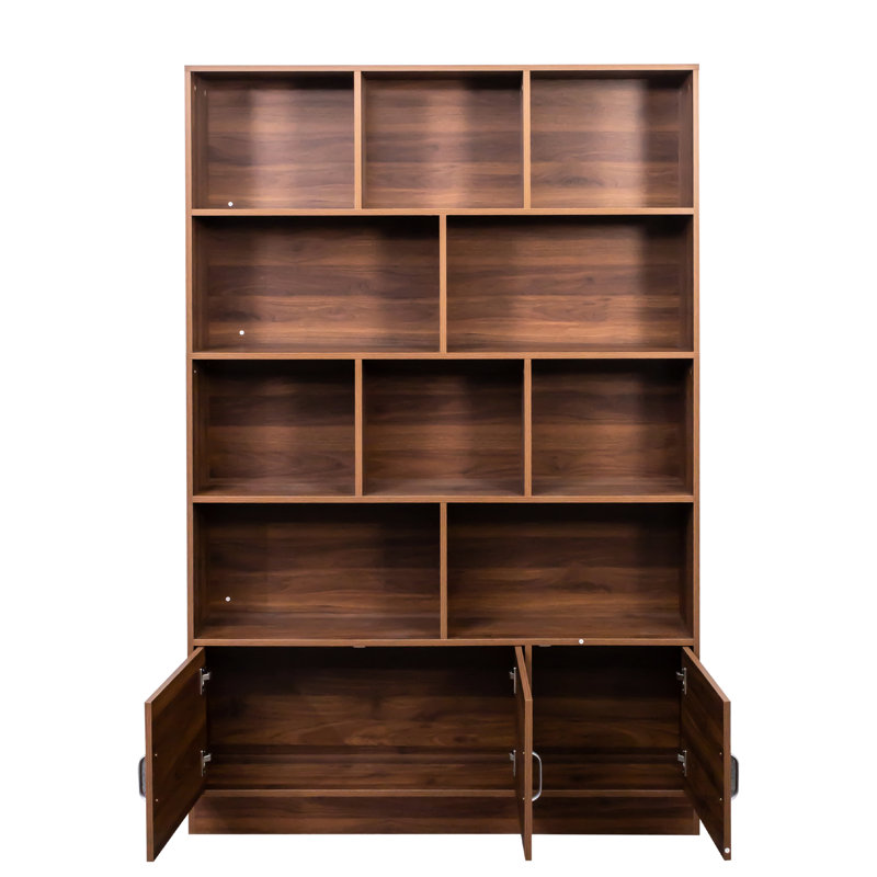 Bibliothèque de 69,69 po de hauteur avec 10 et 3 portes, 4 tablettes ouvertes pour la cuisine, le bureau, le salon et de nombreuses options de rangement