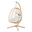 Egg-Shaped Hanging Chair with Soft Cushion & Headrest