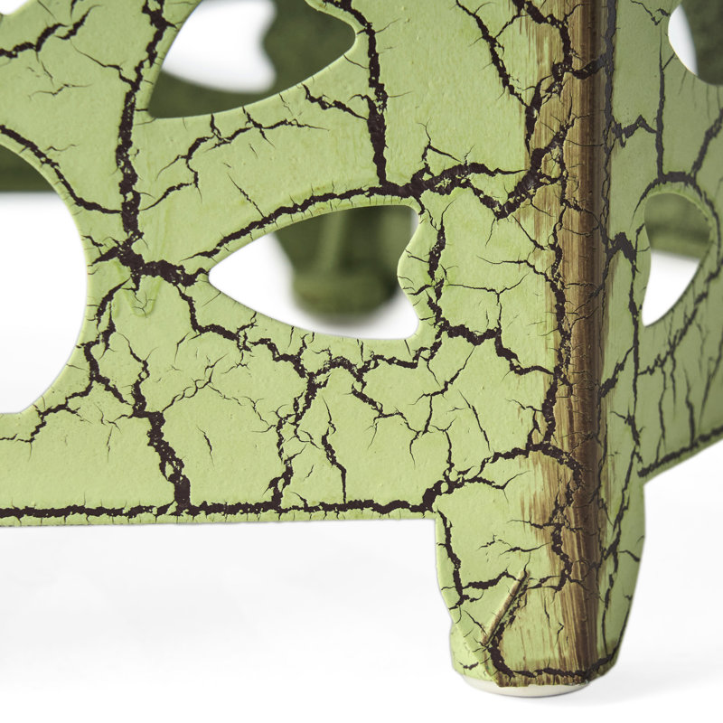 Table d'appoint en fer découpé craquelé - P 14,23 po x l 14,23 po x H 22,22 po, Vert, H 22,22 po x l 14,23 po x P 12,39 po