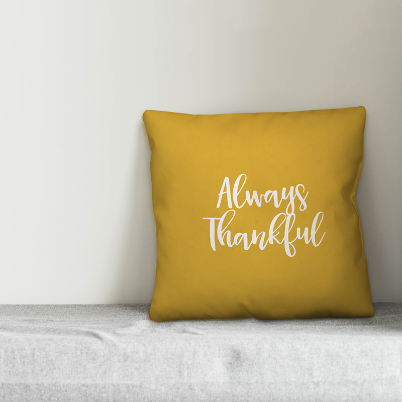 Reversible Pillow Cover, Mustard, Throw Pillow