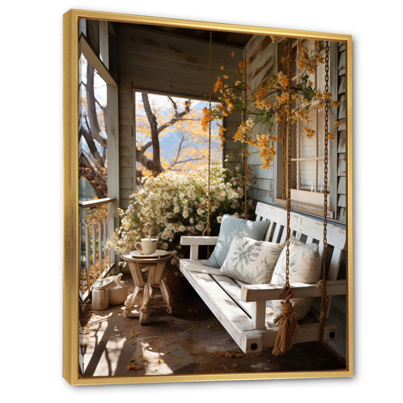 Ferrullo Farmhouse Gentle Breeze II, Cadre flottant doré, H 32 po x l 24 po x P 1 po