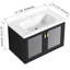 Meuble-lavabo 32 po. Finition châtaignier noir, lavabo en céramique. Charnière de porte à fermeture douce, contreplaqué d'utilisation de l'espace. Évier avec une belle apparence. Et résistant