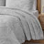 Édredon en fausse fourrure à double médaillon brodé double / grand gris avec envers en vison confortable ultra doux et caractéristique