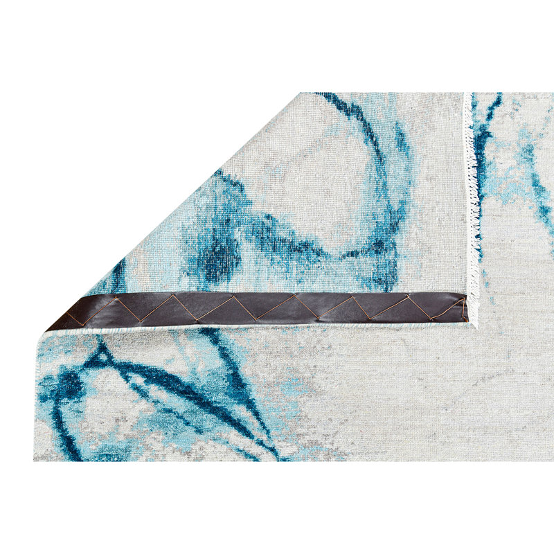 Abstract Area Rug in Teal, Rectangle 8' x 10'