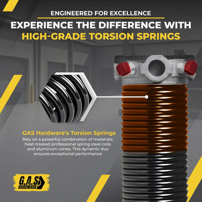 Garage Door Torsion Spring 192 x 2 x 24 with 1" Bushing, Gloves & Winding Bars – Min. 30,000 Cycles