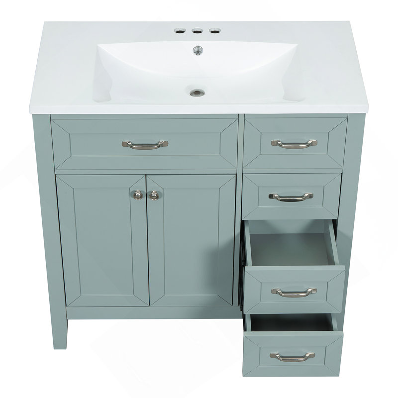 Meuble-lavabo 36 po avec lavabo 36 po, Vert