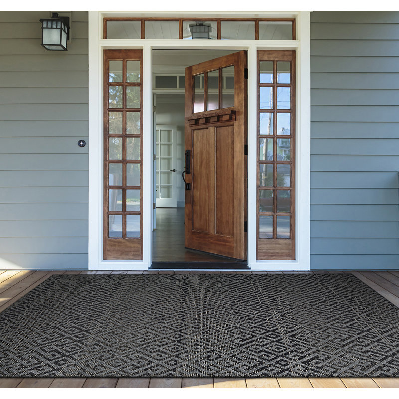 Tapis d'intérieur noir Caleigha Performance, Rectangle 7 pi 6 po x 10 pi 9 po