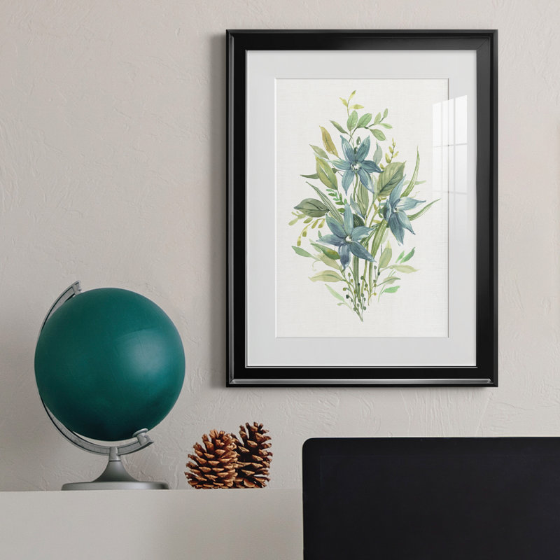 «Greenery I» - Peinture sur toile encadrée, Noir, H 22,5 po x l 30,5 po x P 1,5 po