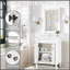 Meuble-lavabo simple avec tablettes de rangement, durable et élégant pour les salles de bain modernes-15684873