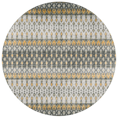 Tapis gris / jaune Antrel Ikat