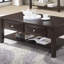 Table basse à deux tiroirs en brun