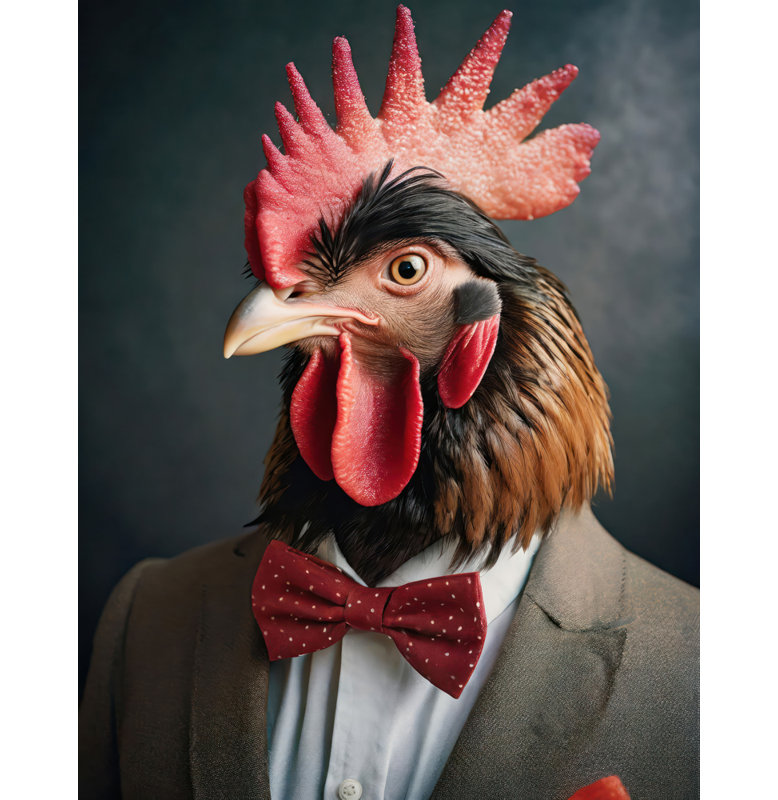 «Coq» sur toile, H 32 po x l 26 po