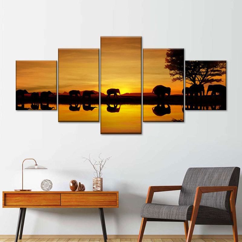 Safari, reproduction d'art sur toile, H 42 po x l 92 po x P 1,25 po