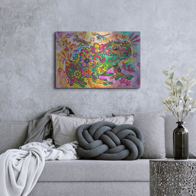 «Flower Froggie» par Dean Russo, art mural en métal