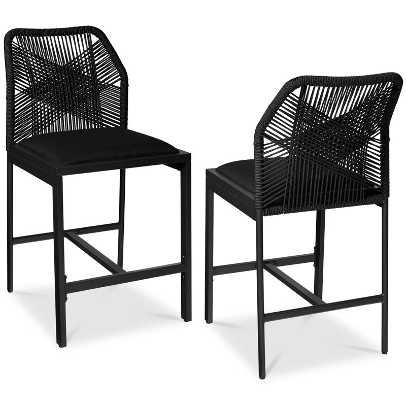 Ensemble de 2 tabourets de bar, Noir / Noir