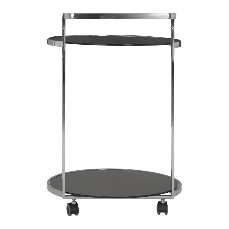 Santibanez Metal Bar Cart, Silver