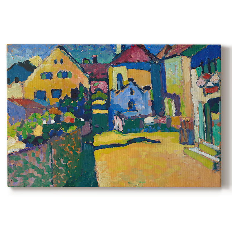 Murnau, maisons dans l'Obigore - Wassily Kandinsky - Toile tendue avec châssis - 1908, 24 x 36
