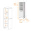 Garde-manger, deux tablettes extérieures, armoire à une porte, deux tablettes intérieures blanches