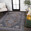 Tapis brun / bleu / gris lavable à la machine à motif de médaillons Dalyan-208337734