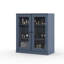 Armoire de salle de bain 100% bois massif 32 po avec portes en verre transparent et tablettes réglables-493119844