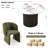 5-Piece Dining Table Set, Wood Top, Faux Fur Armchairs-108053365-108053366-108053370