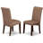 5 Piece Dining Room Table Set Includes a Rectangle Kitchen Table and 4 Brown Linen Fabric Parsons Dining Chairs, Mahogany-2060799714-2060799726-2048473734