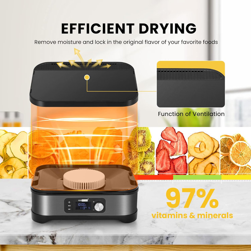 Déshydrateur d'aliments 8 plateaux Vivohome, Noir