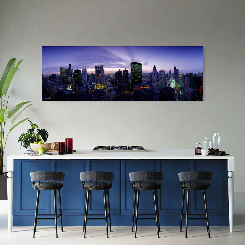 Skyscrapers, Chicago, Illinois, États-Unis, art contemporain abstrait, art mural, H 20 po x l 60 po
