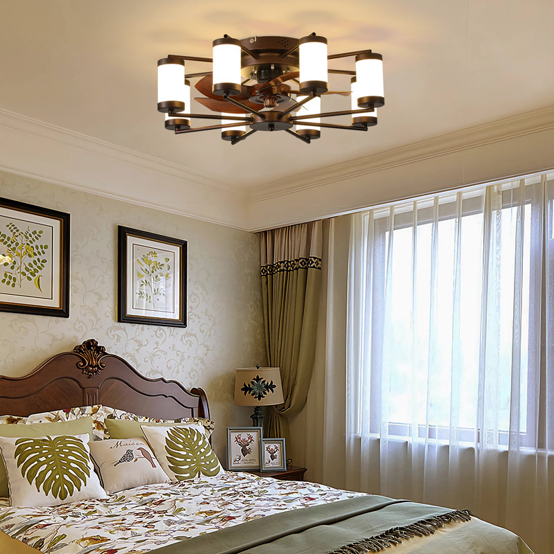 Ventilateur de plafond à DEL avec lumière cylindrique et télécommande Atlas