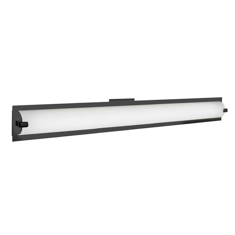 Black Dimmable LED Vanity Light with Opal Glass