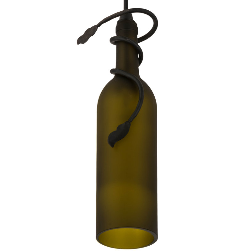 Greenbriar Oak 1 - Light Pendant, Frosted Green, 84" H x 4" W x 4" D